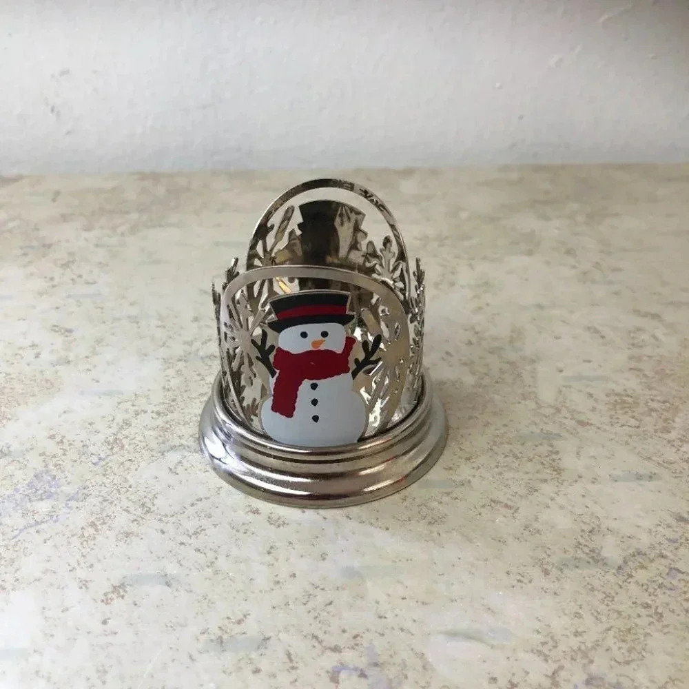 Bath and Body Works Snowman Rudolph Snowflake 3 Wick Candle Hol…